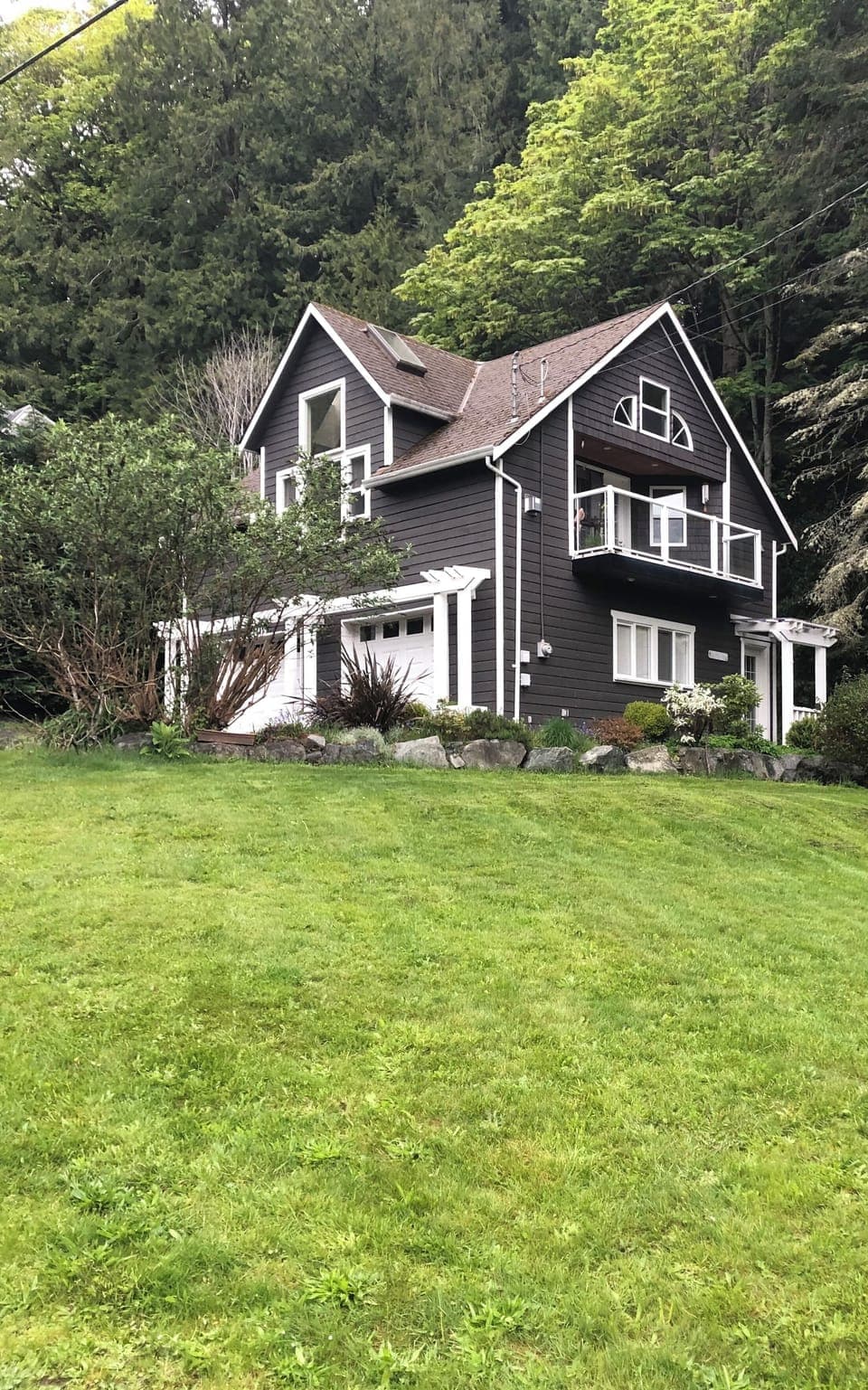 Tucked amongst old growth trees.