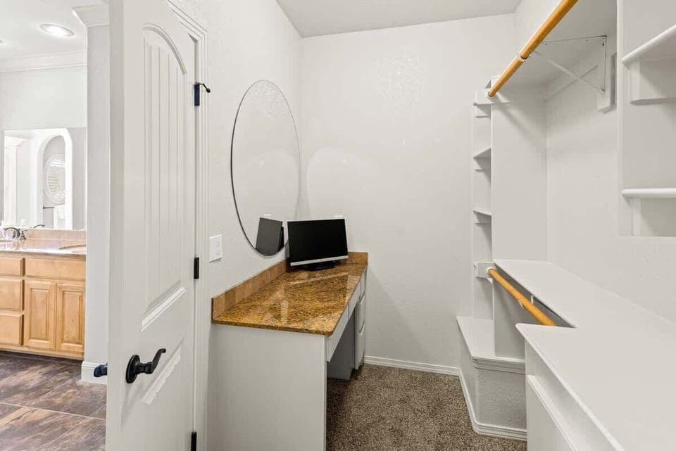 Catch up on work in comfort with a dedicated workspace in a quiet corner of the home, complete with high-speed WiFi.