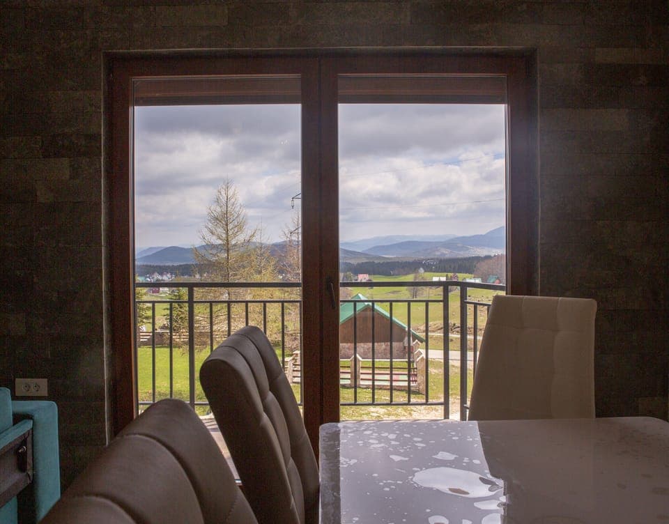 Family room is full of nature light and fresh mountain air