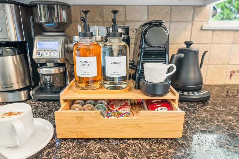 Awesome coffee bar to make the perfect beverage