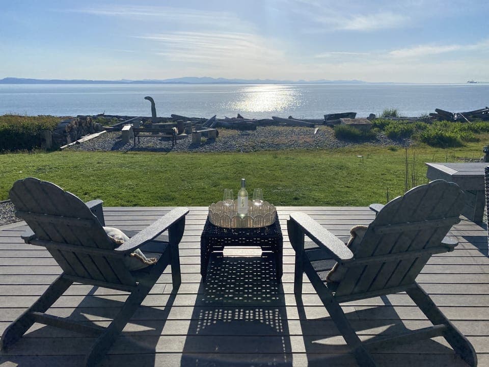 Relax on the back patio 