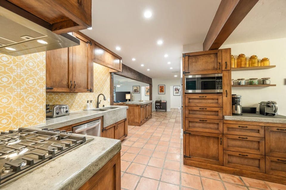 Kitchen with double oven and Coffee Bar
