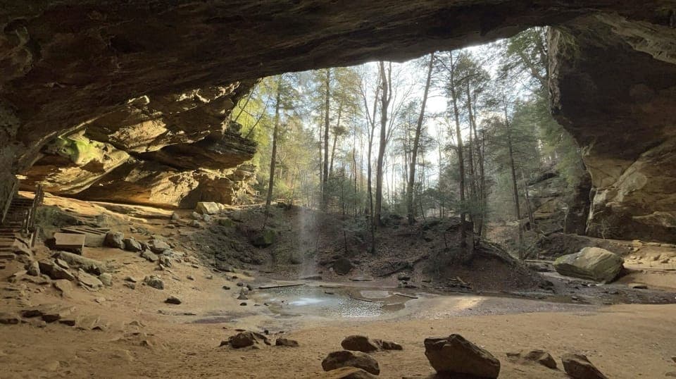 Ash Cave in the Winter. 10 minute drive from the cabin,