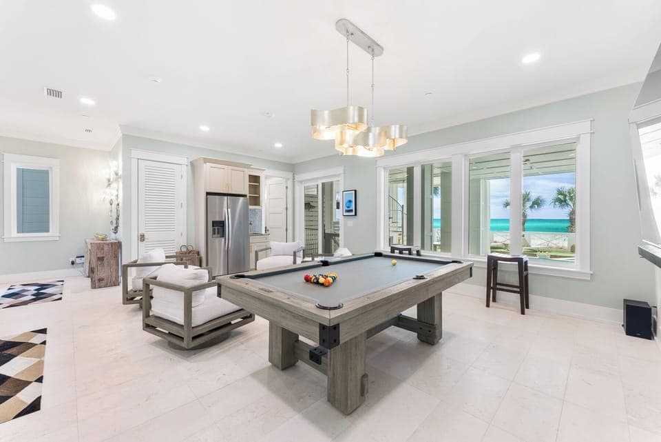 1st Floor Recreation Area W/ Pool Table and Wet Bar