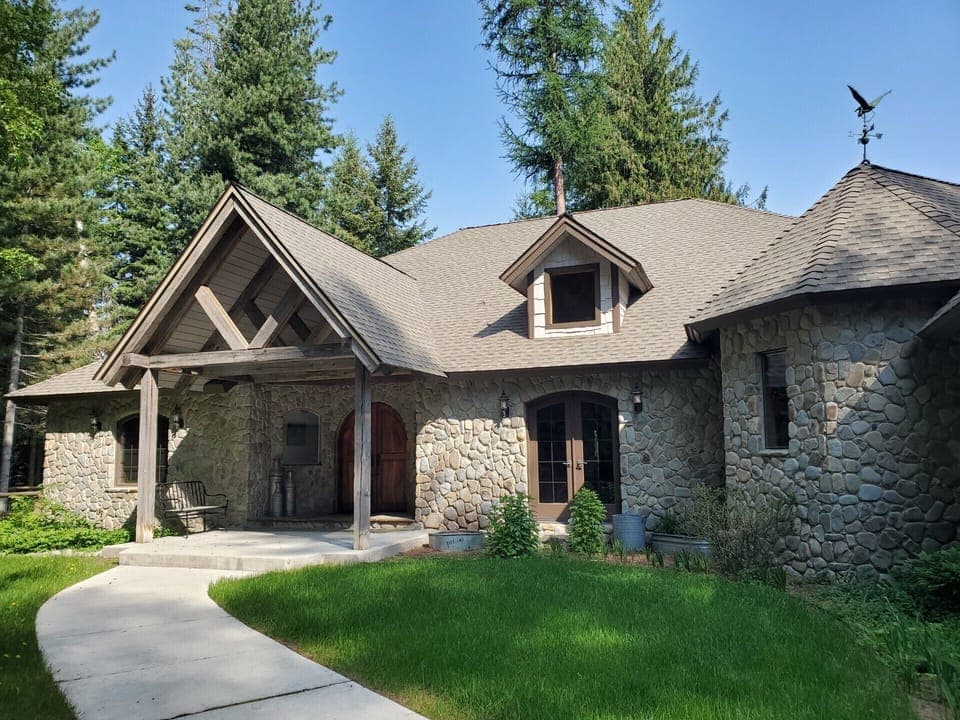 View from driveway - Beautiful Craftsman style home. Warm and inviting!
