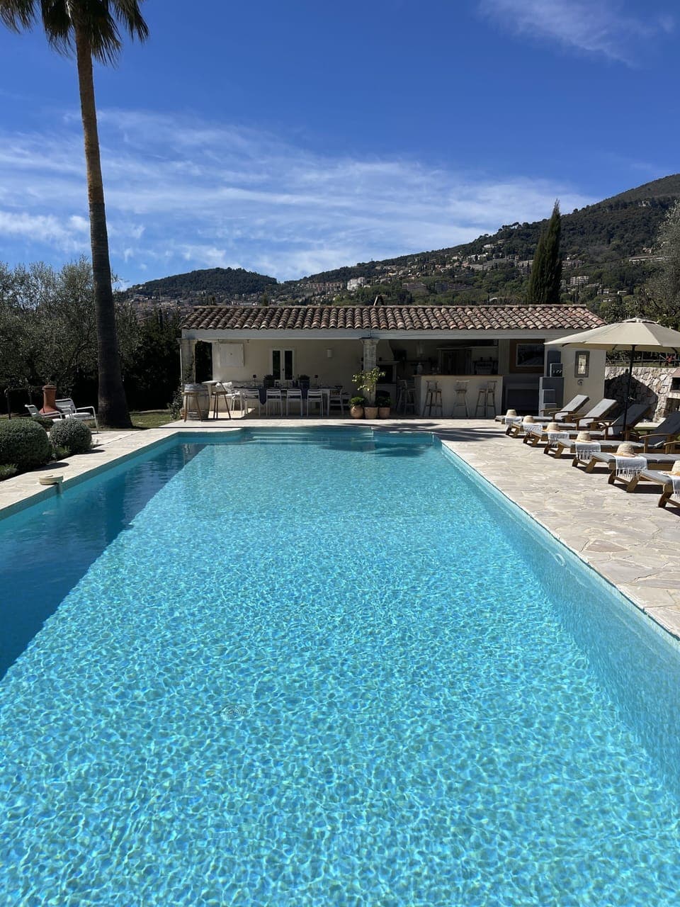 Relax by the pool.  Ten sun loungers, sun hats and sarongs are provided