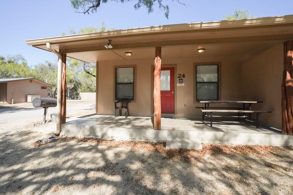 Front exterior view of cabin