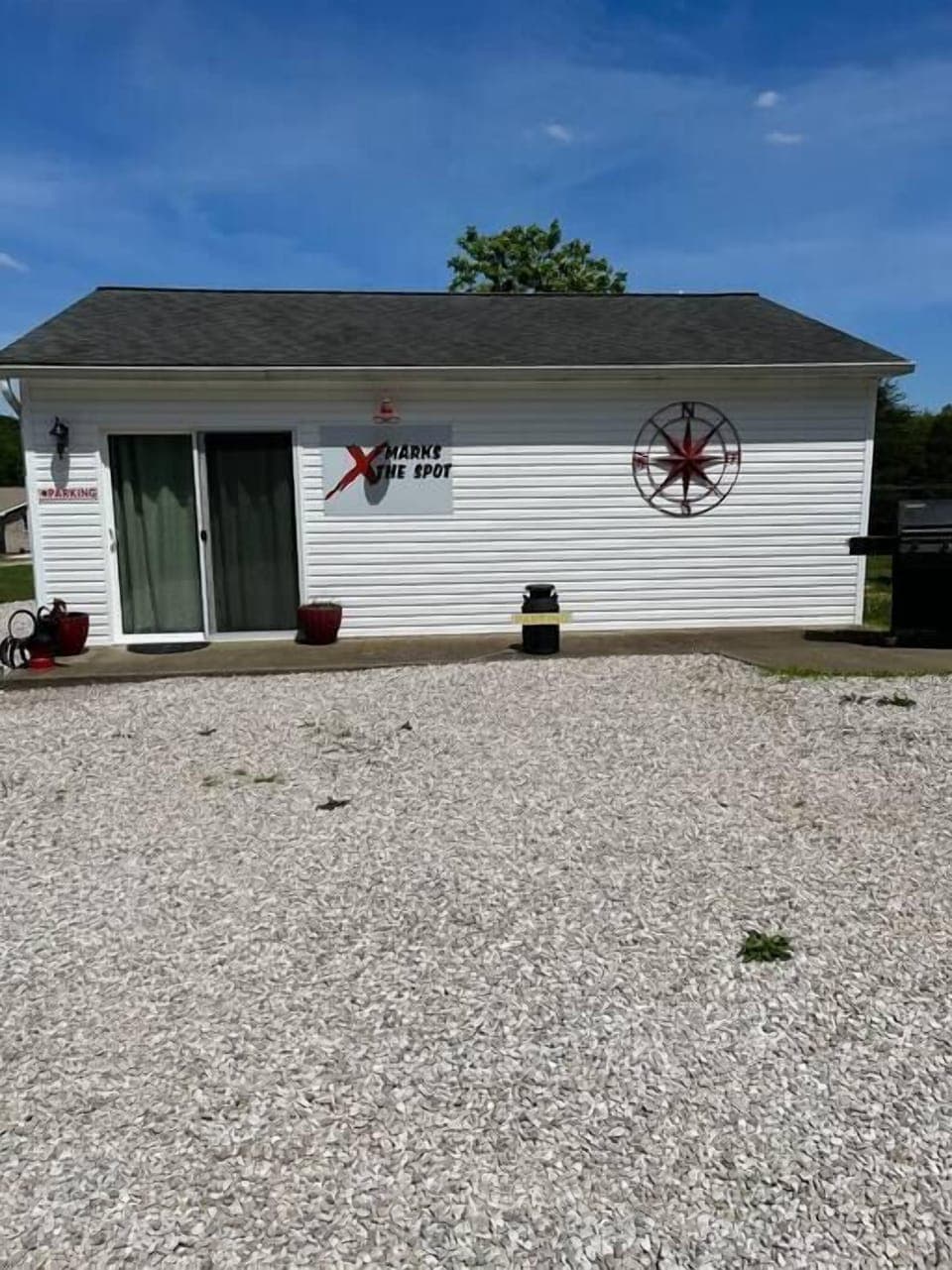 Front-Parking on the left side of home. 