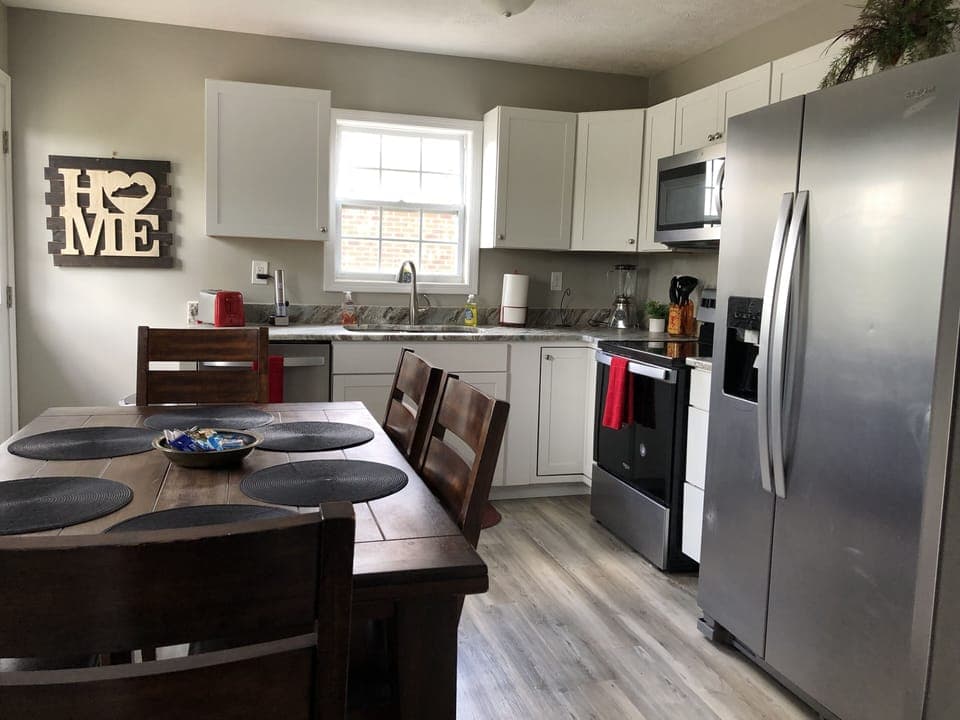 Fully stocked kitchen
