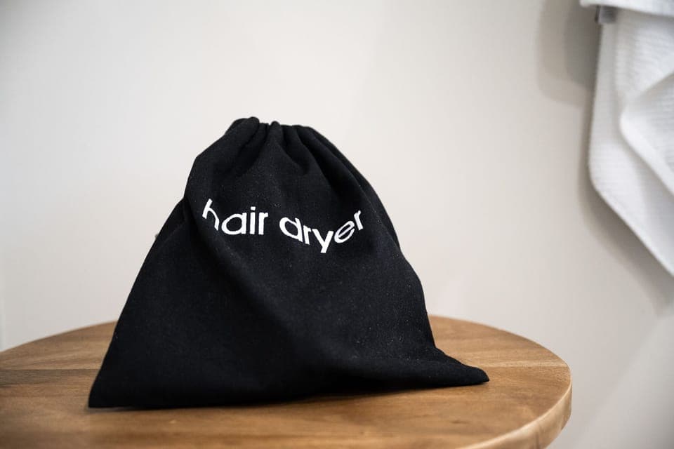 Full-size hairdryers are provided in each bathroom. 