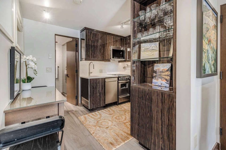 View from living area to kitchen