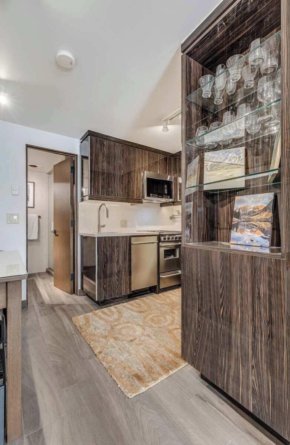 View from living area to kitchen