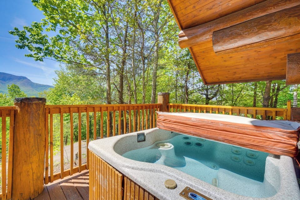 Gatlinburg Vacation Rental | 1BR + Loft | 2BA | Stairs to Access | 1,150 Sq Ft