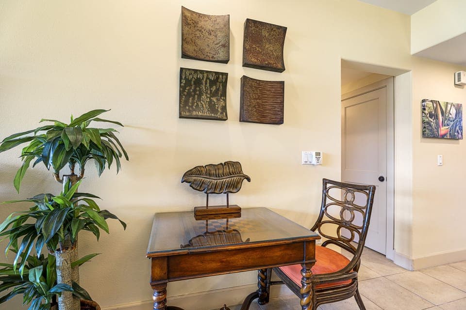 The condo has two bedrooms with two full bathrooms and comfortably sleeps four