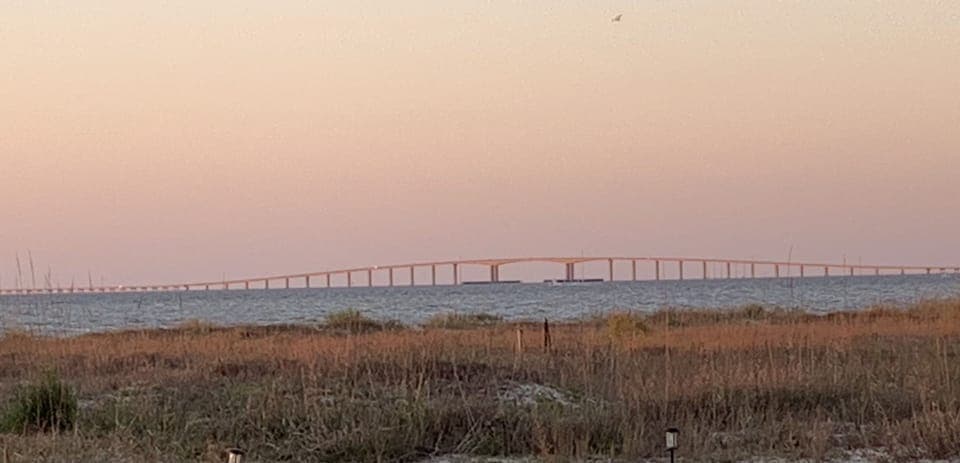 The view of the bridge from the back deck