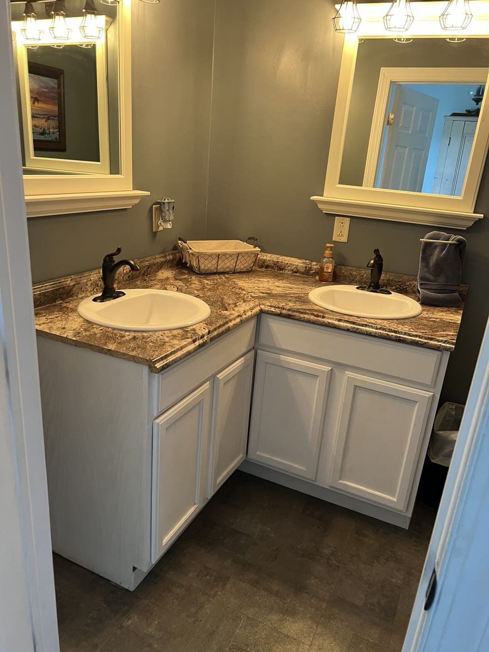 Bathroom with double vanity sink