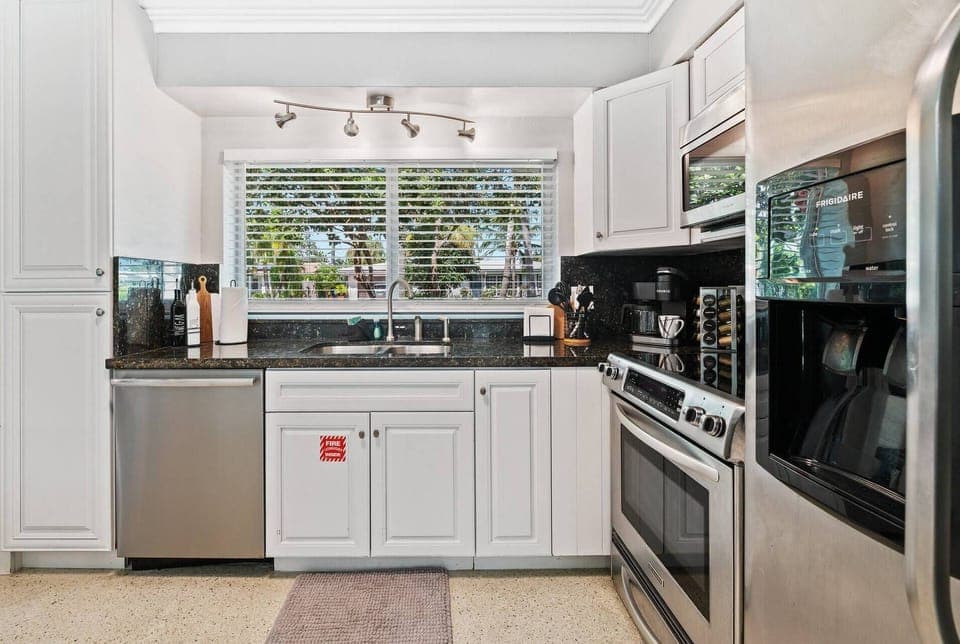 Dinnerware, flatware, and every utensil you will need for a comfy stay