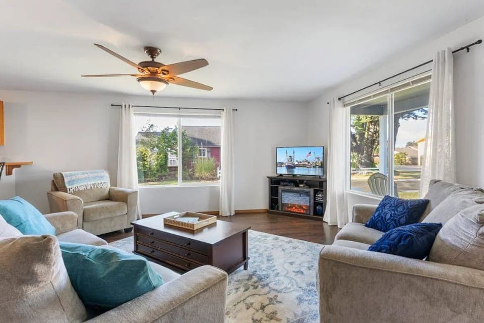 Smart TV and electric fireplace