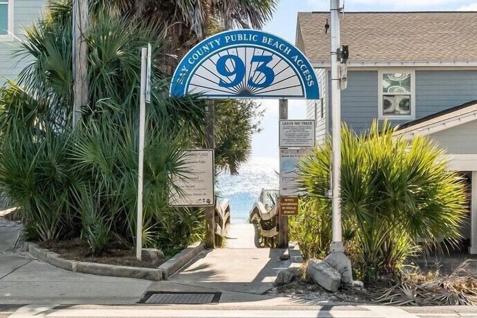 Beach Access 93 is right across the street! Just walk by the pool and push the button for the crosswalk light!