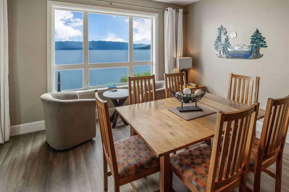 Take in the views from the dining area