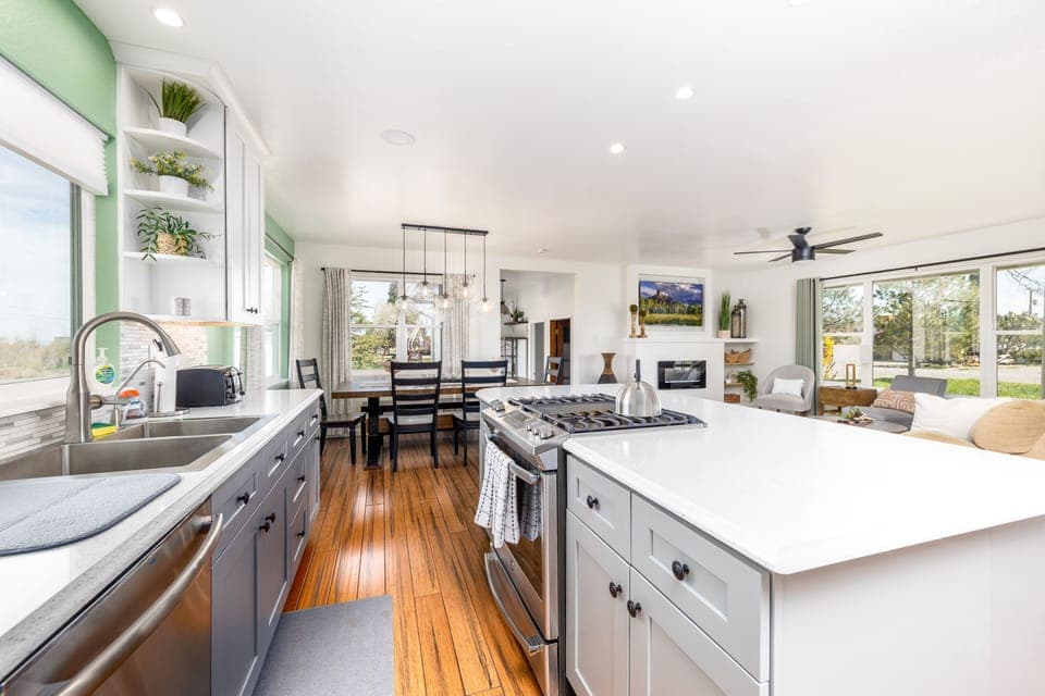 Fully stocked modern kitchen
