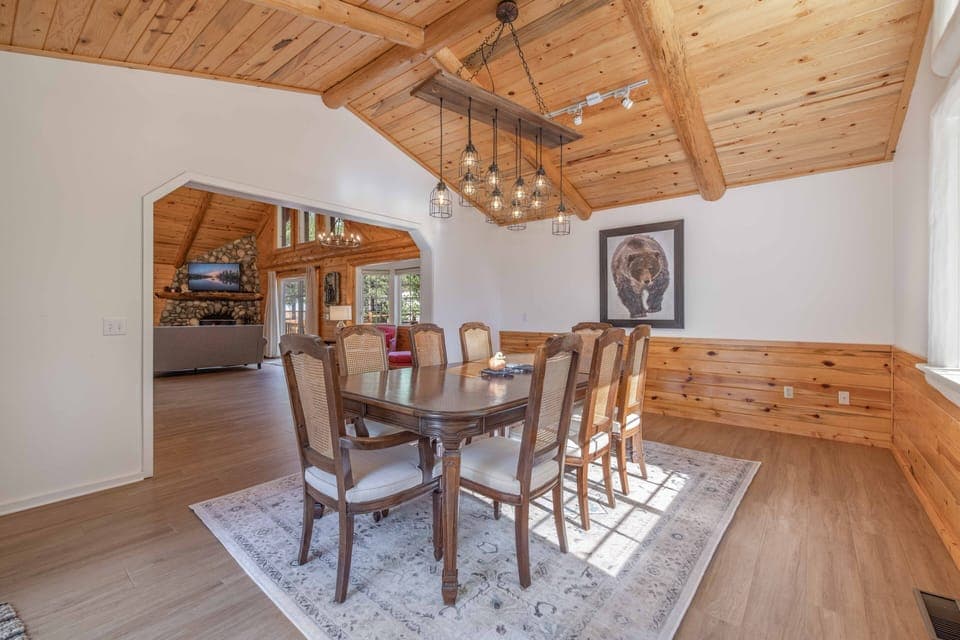 Dining room with view back toward living area