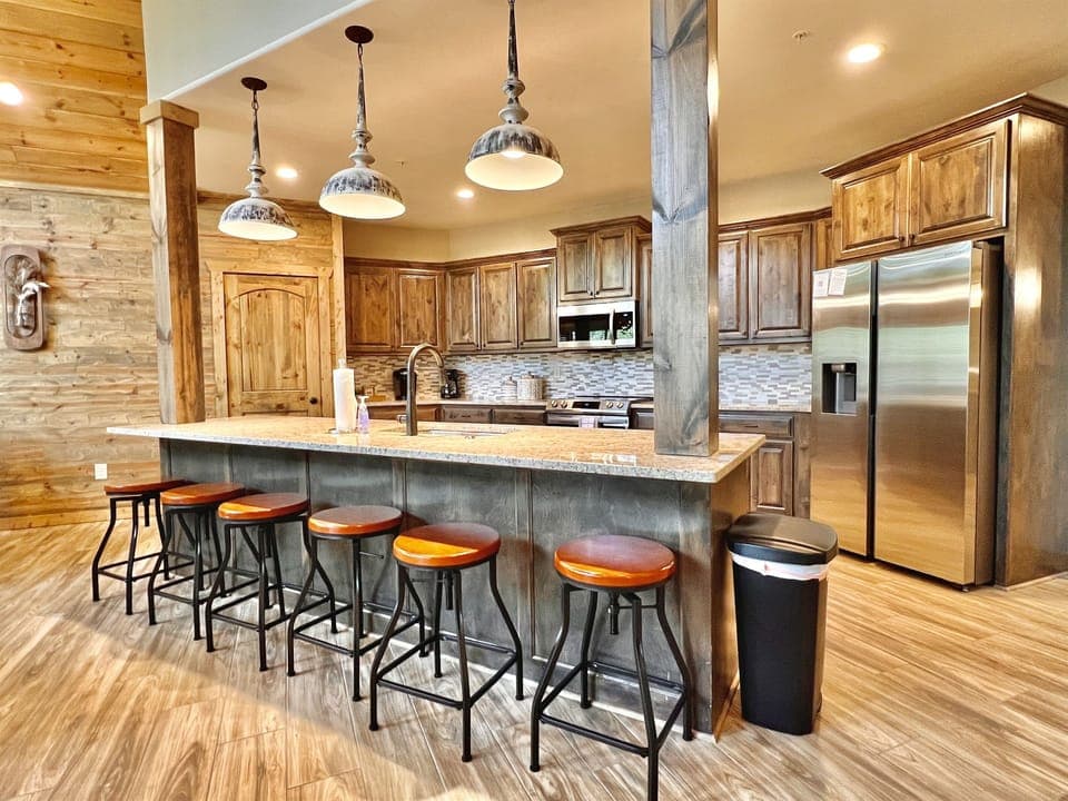 Kitchen area with extra seating