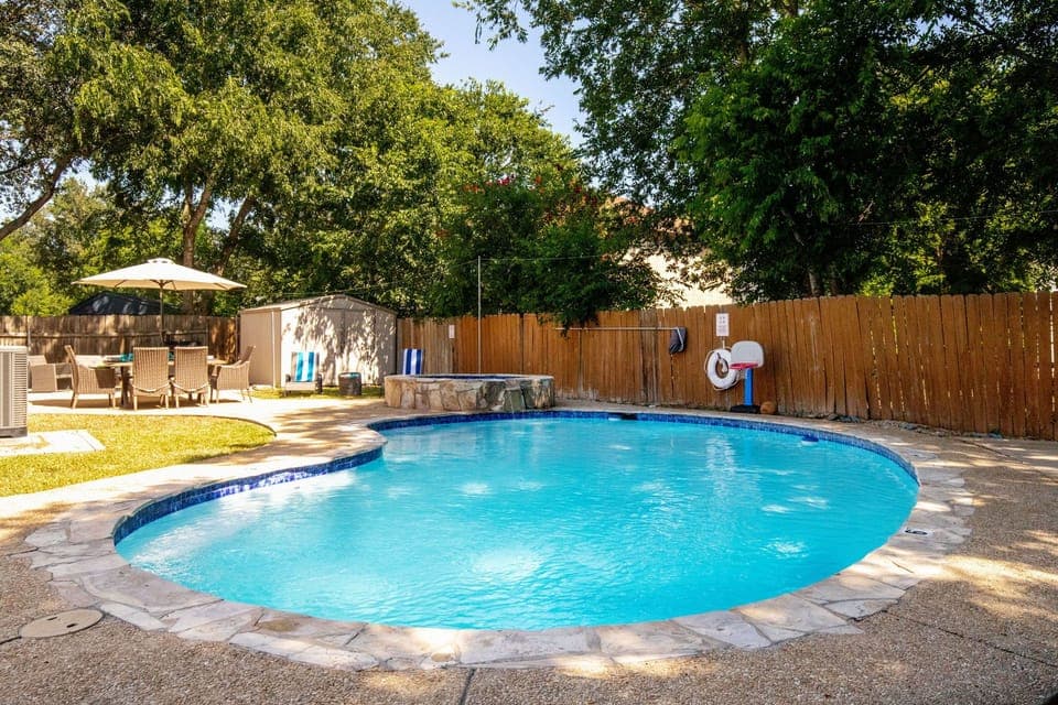 Dive into relaxation and fun in our stunning pool area, the perfect oasis for a refreshing swim or lounging under the sun.