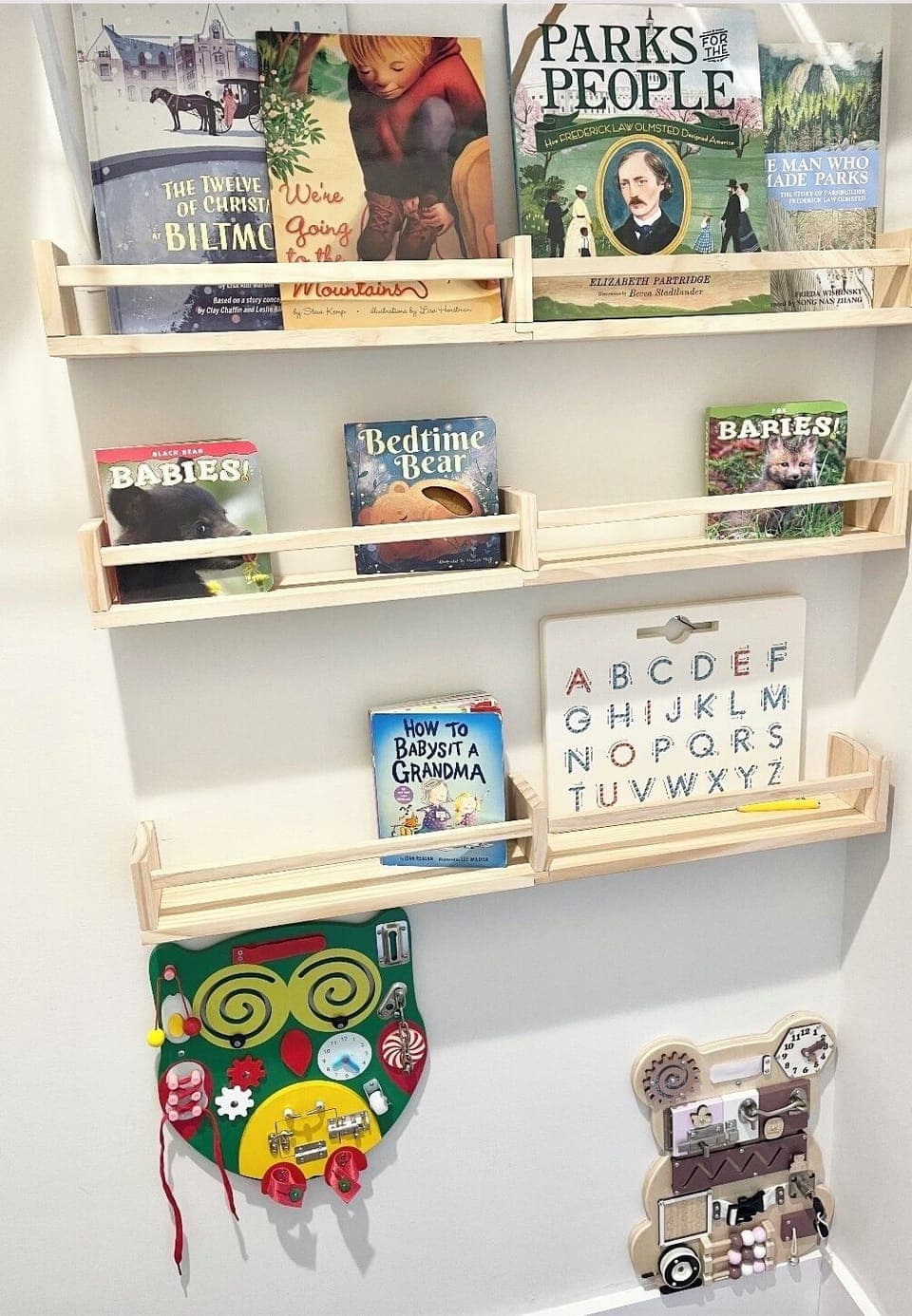 We have a selection of kid friendly books, family games, large legos, wooden blocks, and more. 