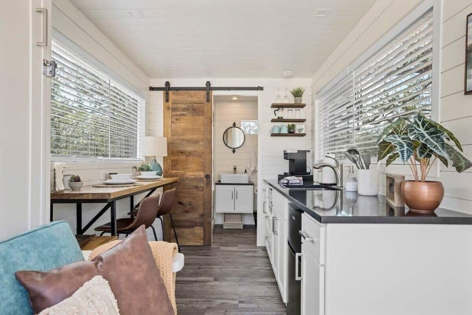 Bright Interior with windows to let in lots of natural light.