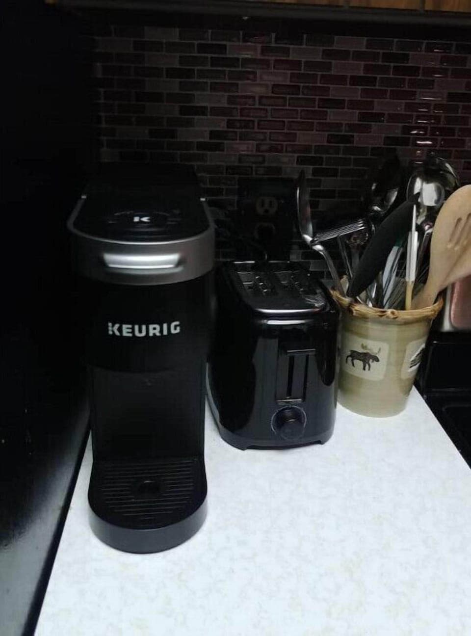 Keurig and toaster to make your morning easy.