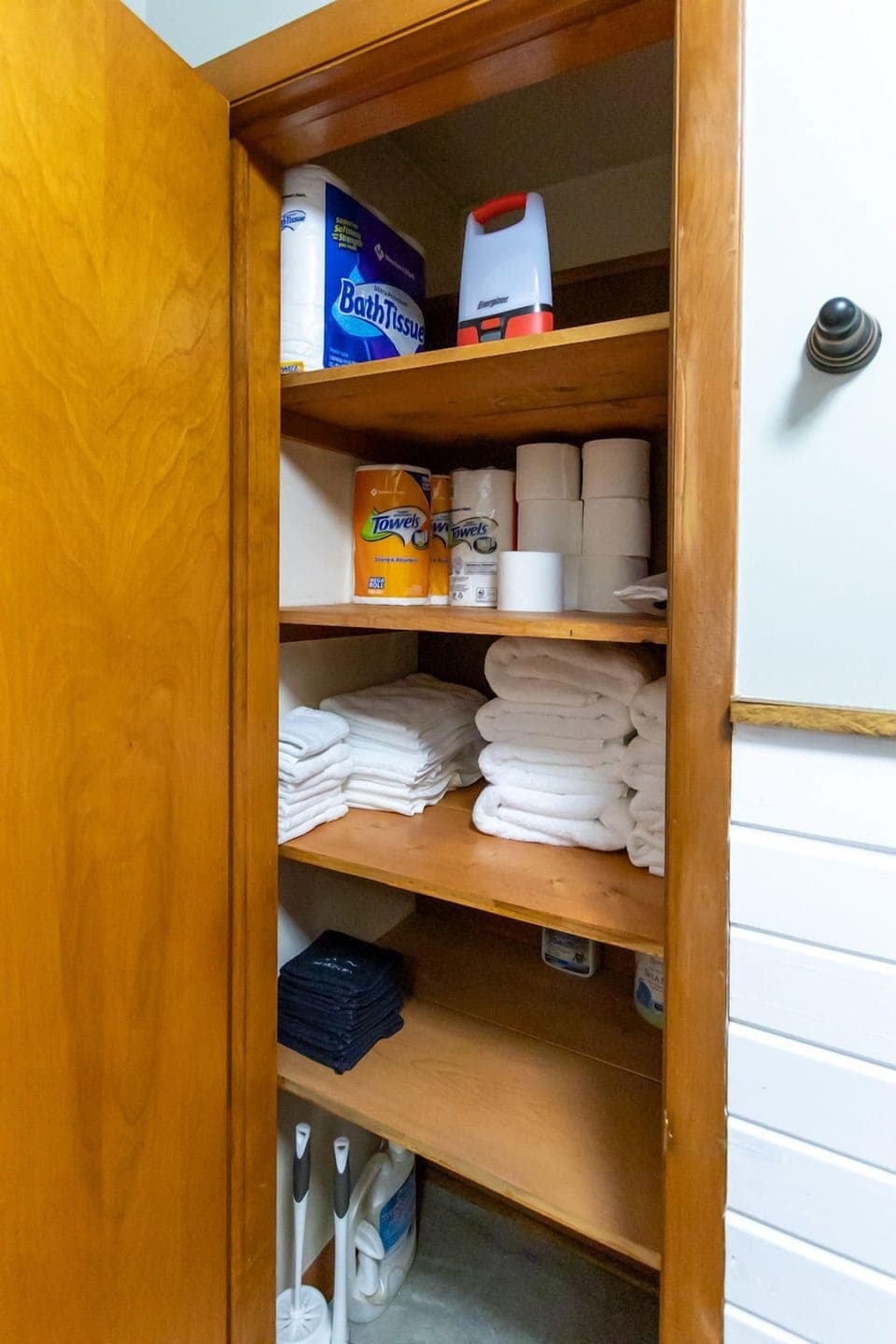 Main bathroom linen closet