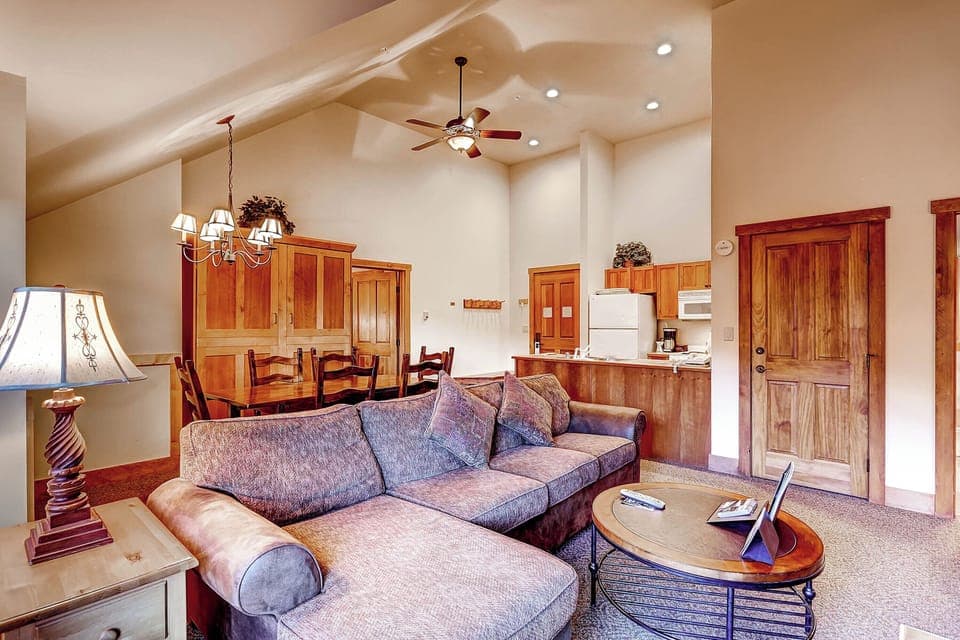 Sink into the cozy sofa after a day exploring the area.