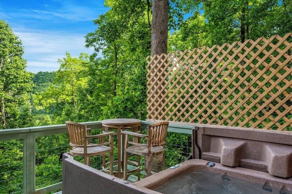 Includes private hot tub.