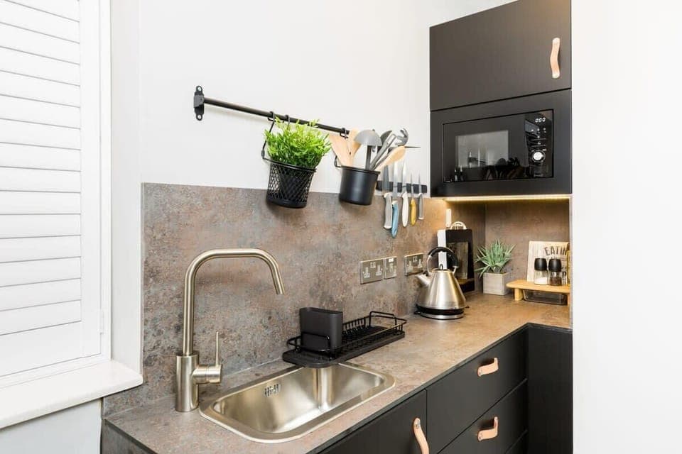 Kitchenette with microwave