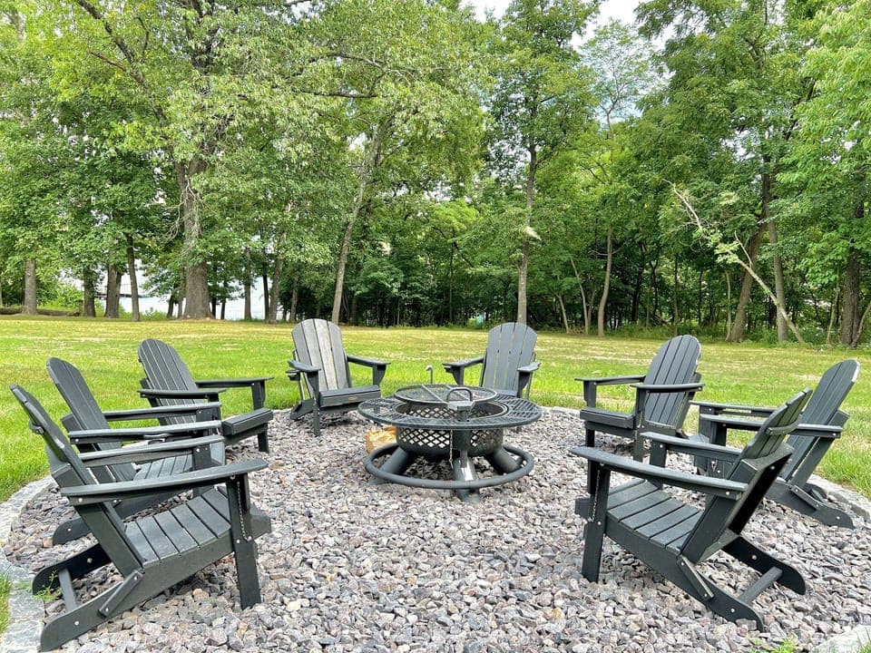 Fire pit overlooking the lake!