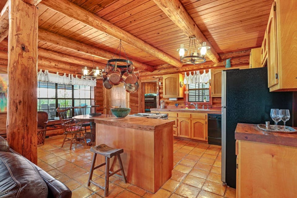 Looking into the kitchen from the living room.