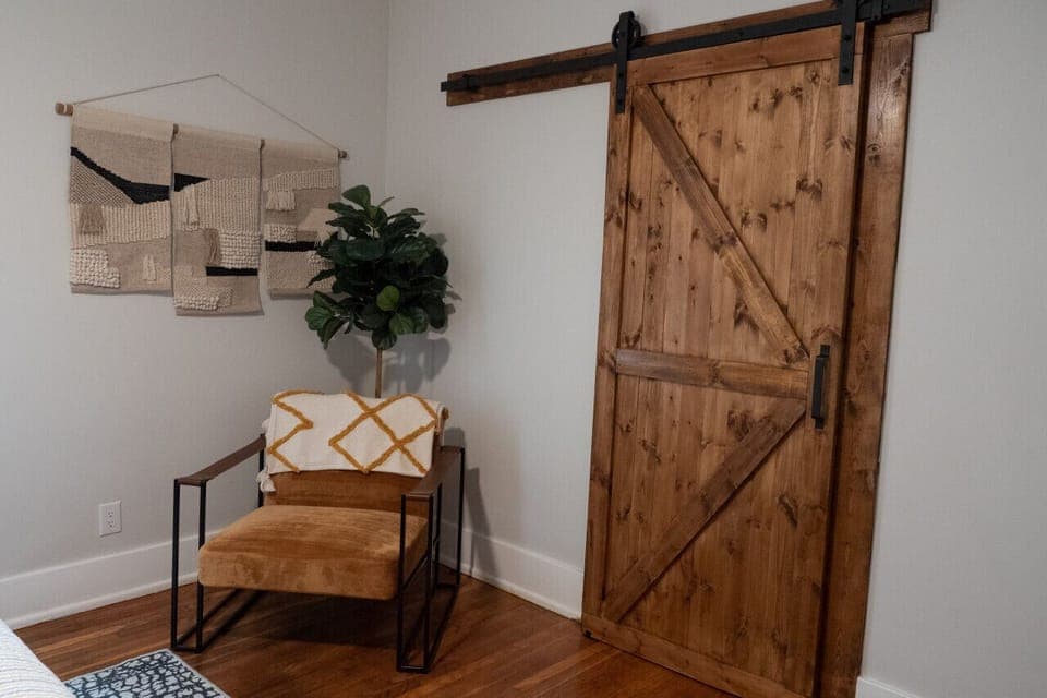 Barn door to bathroom #4