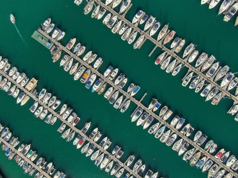 Aerial view of Brixham Harbour