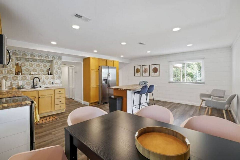 Kitchen and dining area on lower level