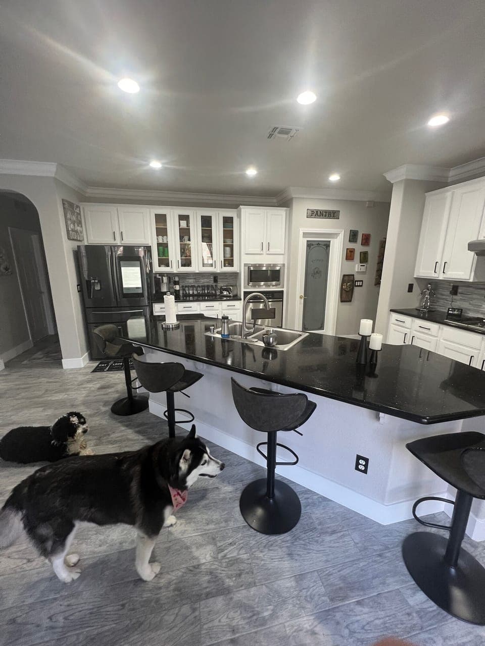 Large island in kitchen