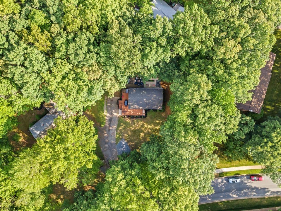 Parking for 6 cars. Tucked back surrounded by trees. Nice peaceful, and private.