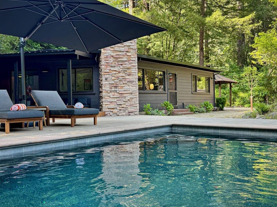 Lounge poolside and soak in the peaceful forest surroundings at this stylish getaway.