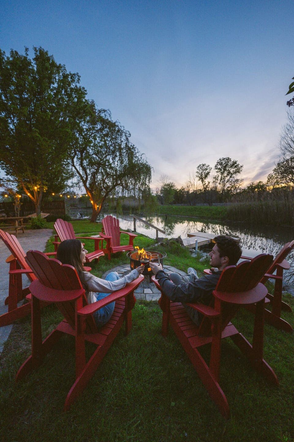 Evenings on the patio, either sitting and watching the sunset over the conservation area, or enjoying the fire, are what make this stay so special.