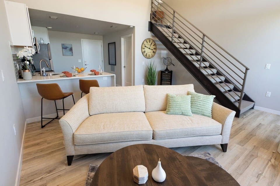 Living Area | High Ceilings | New Couch (Ethan Allen) 