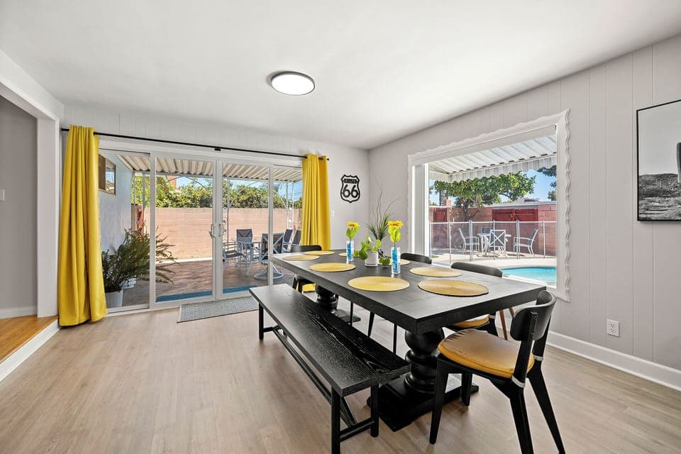 You will have both indoor and outdoor dining available. In addition, you may request that the indoor table be extended for the whole group to dine together indoors.