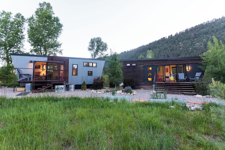 Pair of adorable, modern container style tiny houses