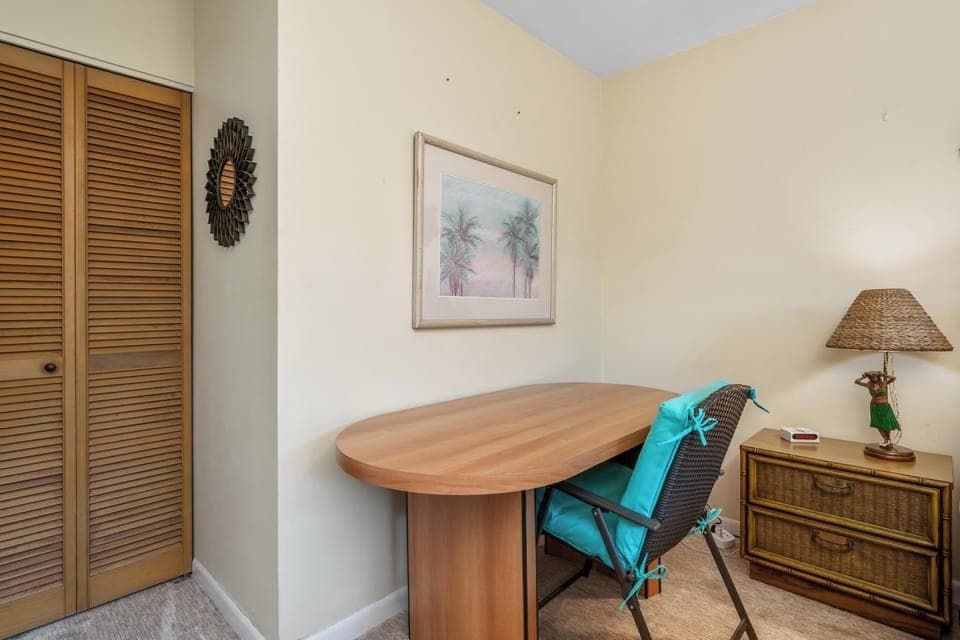 Desk space in the guest bedroom