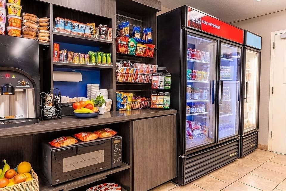 Grab snacks and drinks anytime for effortless late-night cravings.