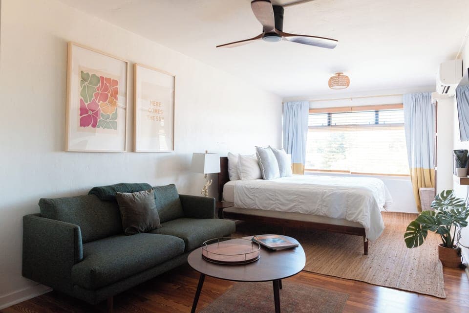 Relax in our charming one-bedroom condo, steps from Lawai Beach. 